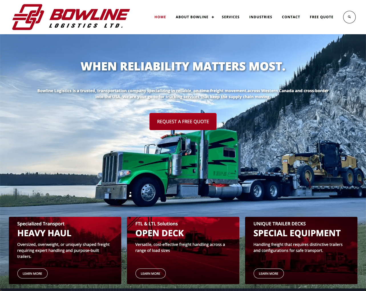 Bowline Logistics website redesign
