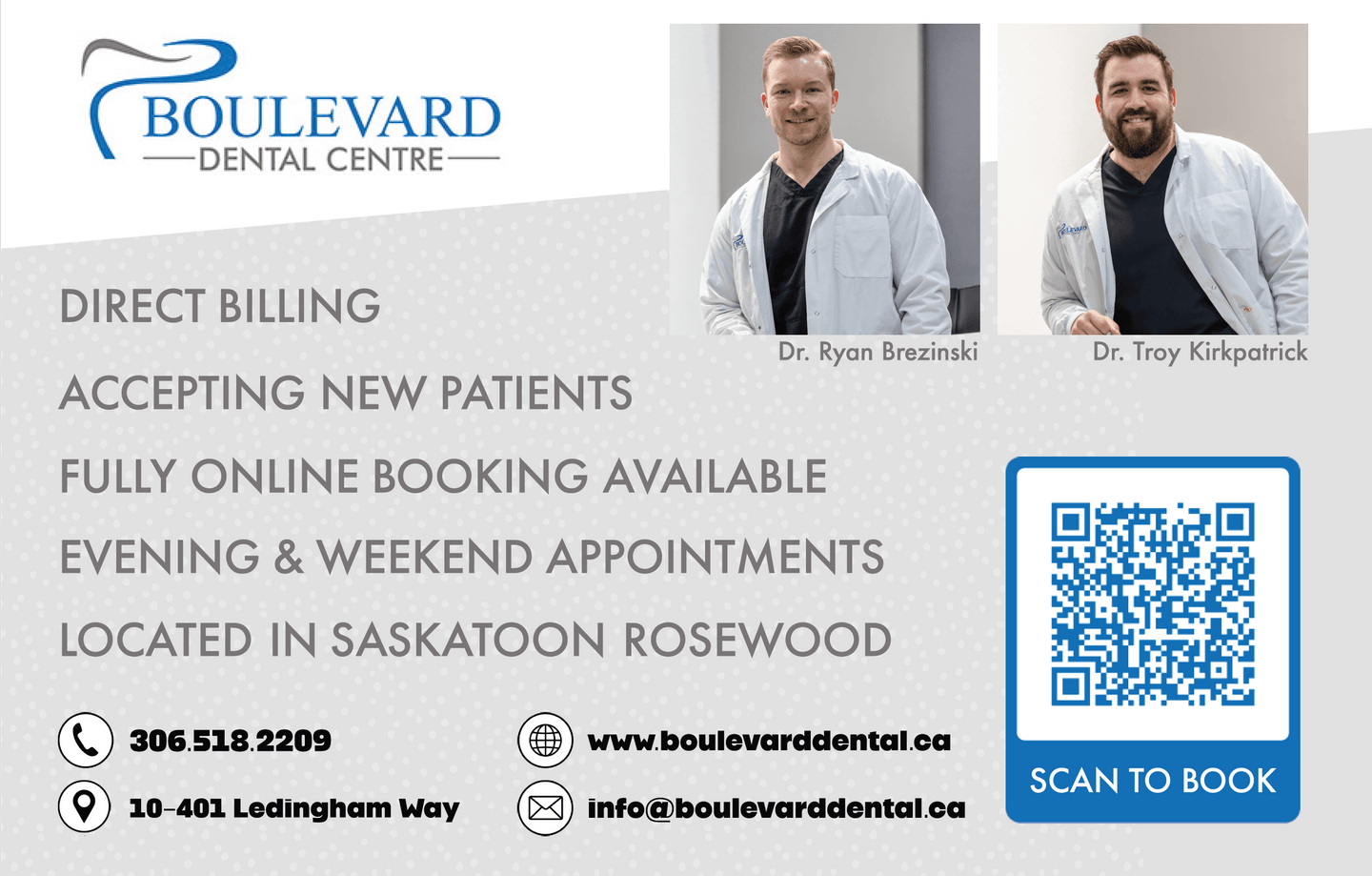 Boulevard Dental direct mail postcard — back